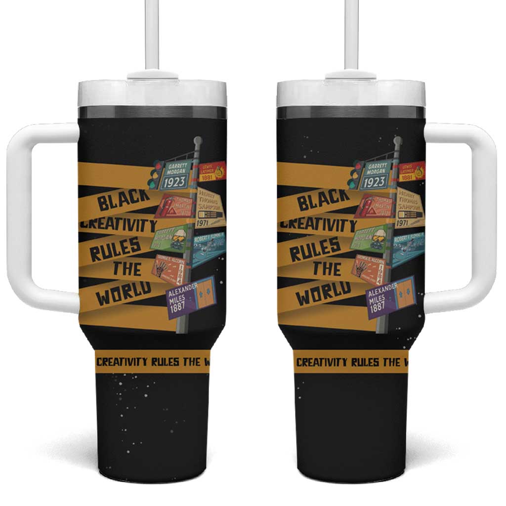 Black Creativity Rules The World Tumbler With Handle African Creativity - Wonder Print Shop