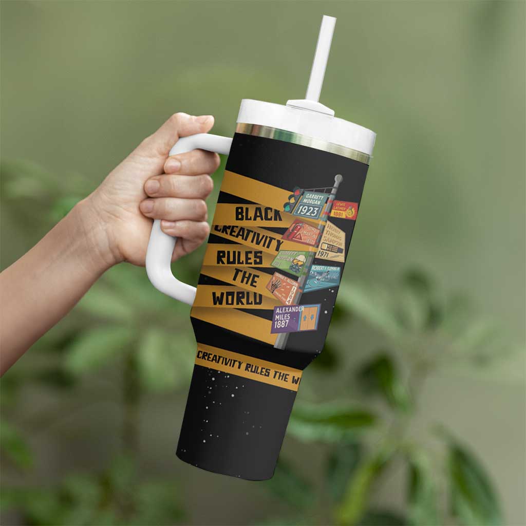 Black Creativity Rules The World Tumbler With Handle African Creativity - Wonder Print Shop