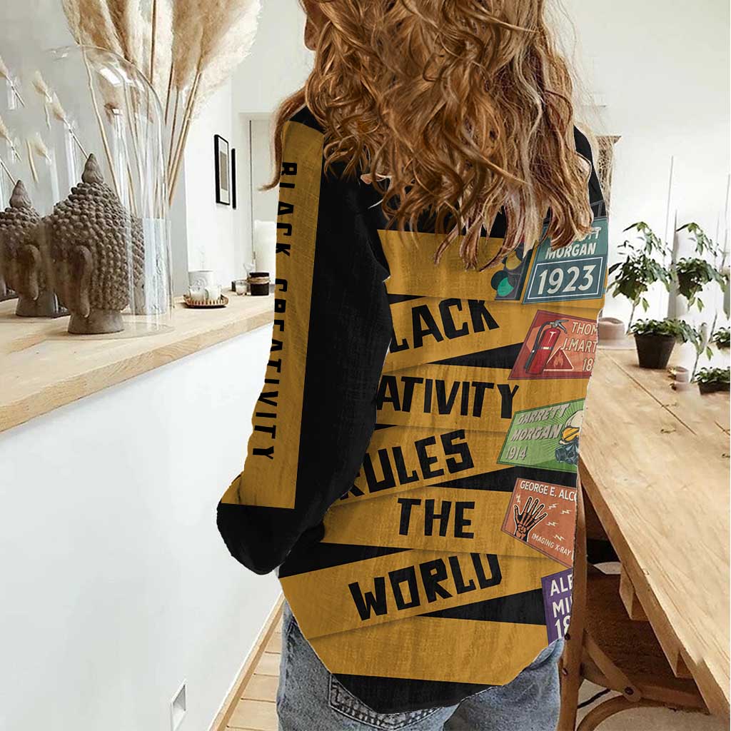 Black Creativity Rules The World Women Casual Shirt African Creativity - Wonder Print Shop