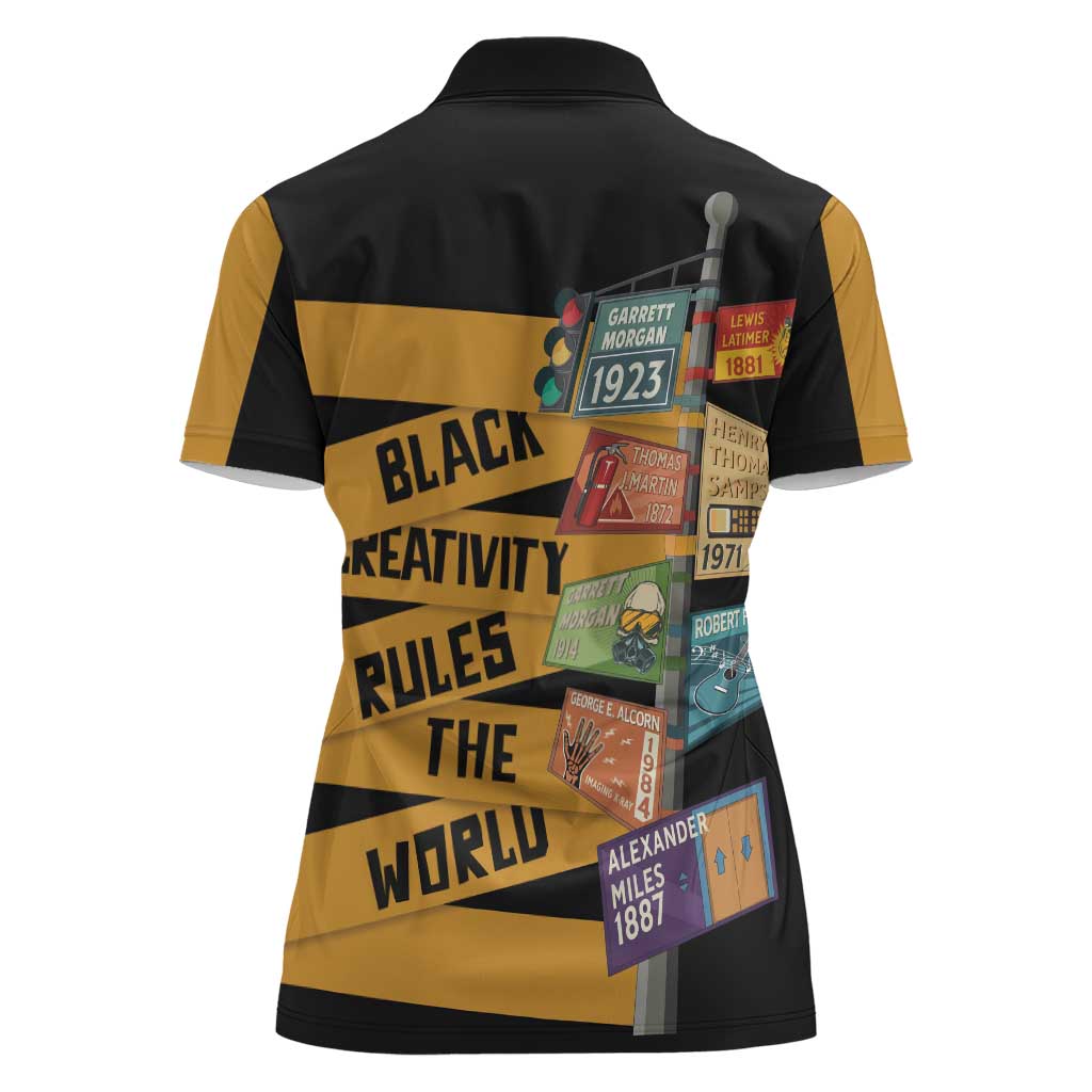 Black Creativity Rules The World Women Polo Shirt African Creativity - Wonder Print Shop