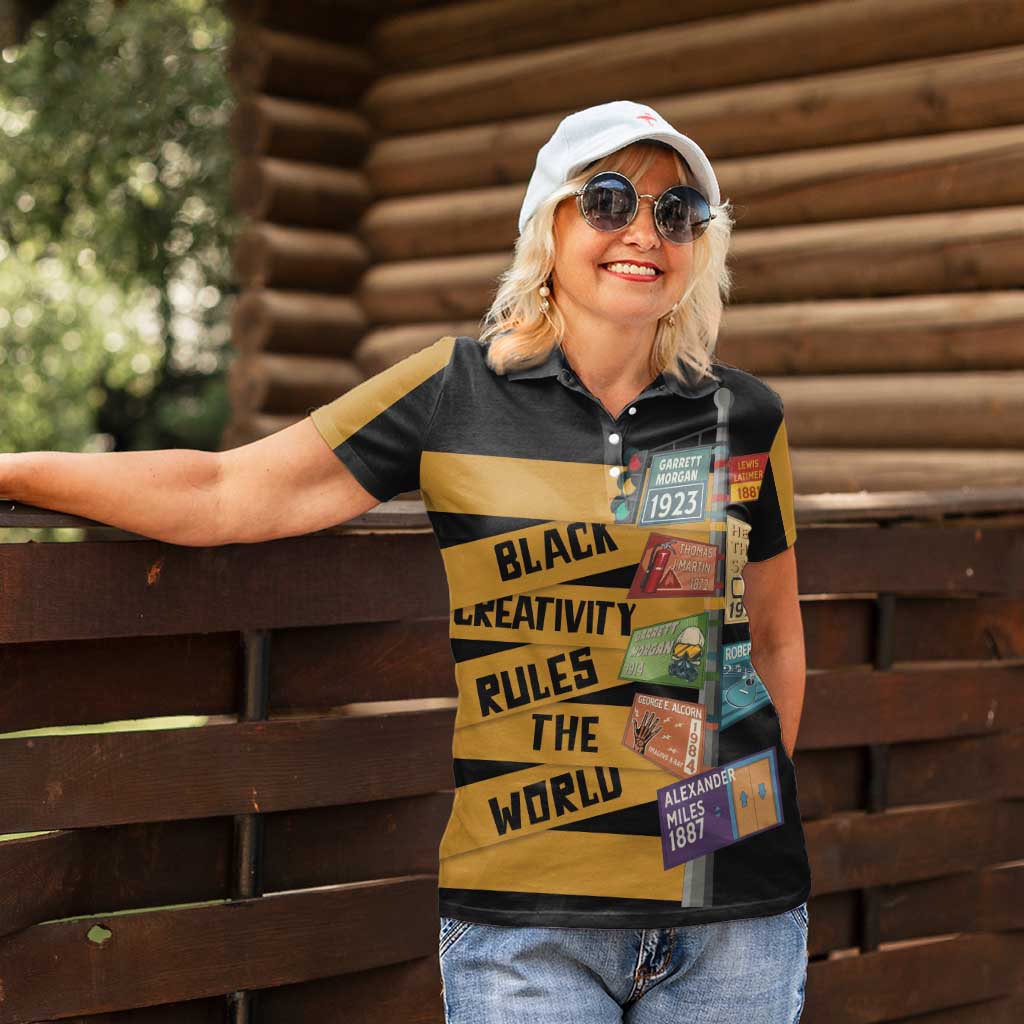 Black Creativity Rules The World Women Polo Shirt African Creativity - Wonder Print Shop
