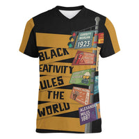 Black Creativity Rules The World Women V-Neck T-Shirt African Creativity - Wonder Print Shop