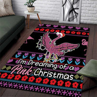 Flamingo Im Dreaming Of A Pink Christmas Area Rug - Wonder Print Shop