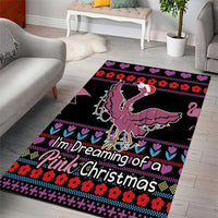 Flamingo Im Dreaming Of A Pink Christmas Area Rug - Wonder Print Shop