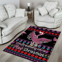 Flamingo Im Dreaming Of A Pink Christmas Area Rug - Wonder Print Shop
