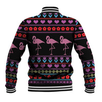 Flamingo Im Dreaming Of A Pink Christmas Baseball Jacket - Wonder Print Shop