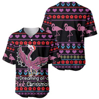 Flamingo Im Dreaming Of A Pink Christmas Baseball Jersey - Wonder Print Shop