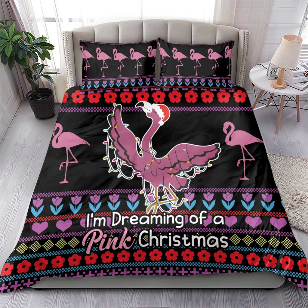 Flamingo Im Dreaming Of A Pink Christmas Bedding Set - Wonder Print Shop