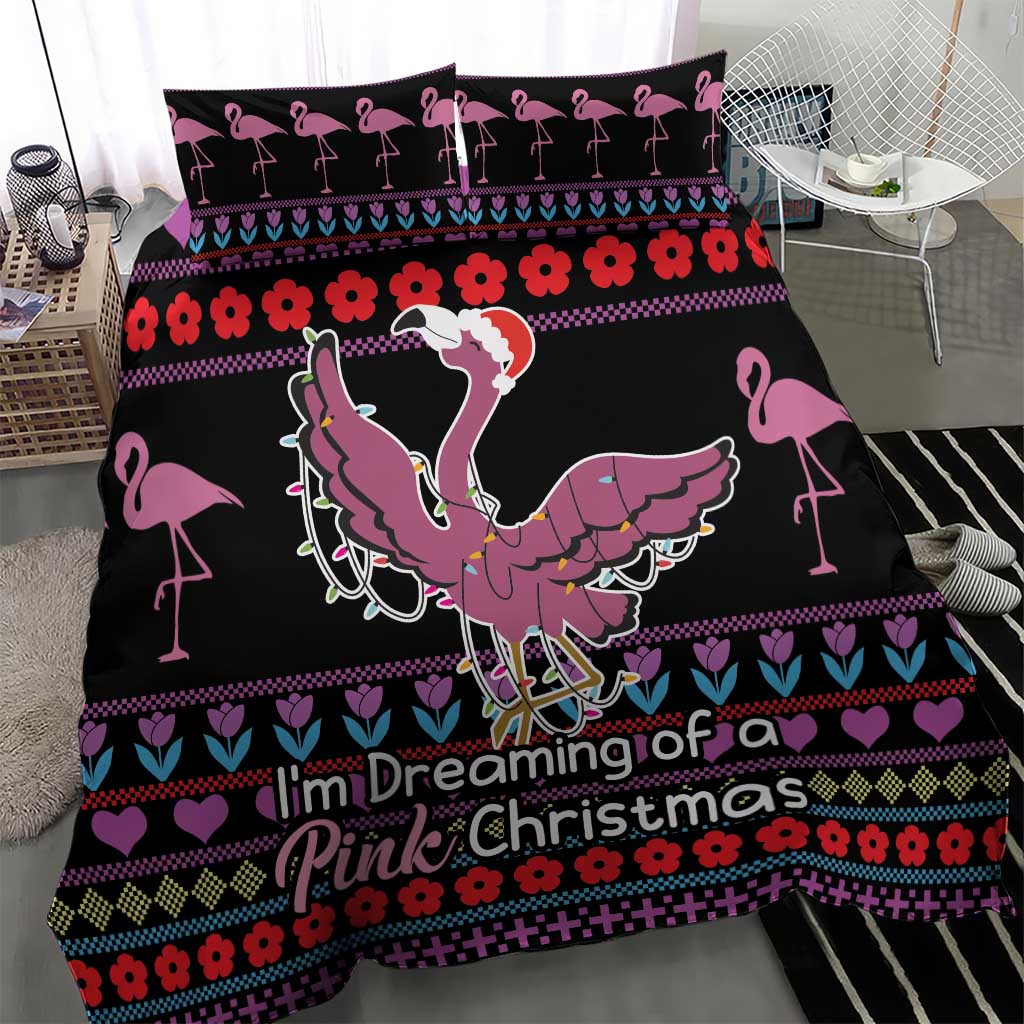 Flamingo Im Dreaming Of A Pink Christmas Bedding Set - Wonder Print Shop