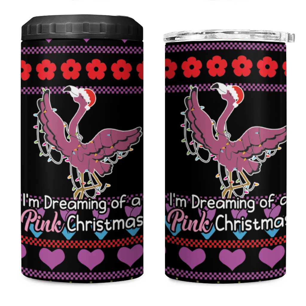 Flamingo Im Dreaming Of A Pink Christmas 4 in 1 Can Cooler Tumbler - Wonder Print Shop