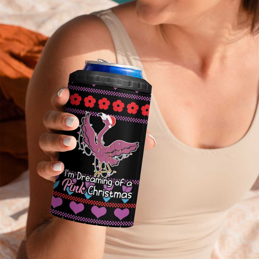 Flamingo Im Dreaming Of A Pink Christmas 4 in 1 Can Cooler Tumbler - Wonder Print Shop