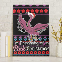 Flamingo Im Dreaming Of A Pink Christmas Canvas Wall Art - Wonder Print Shop