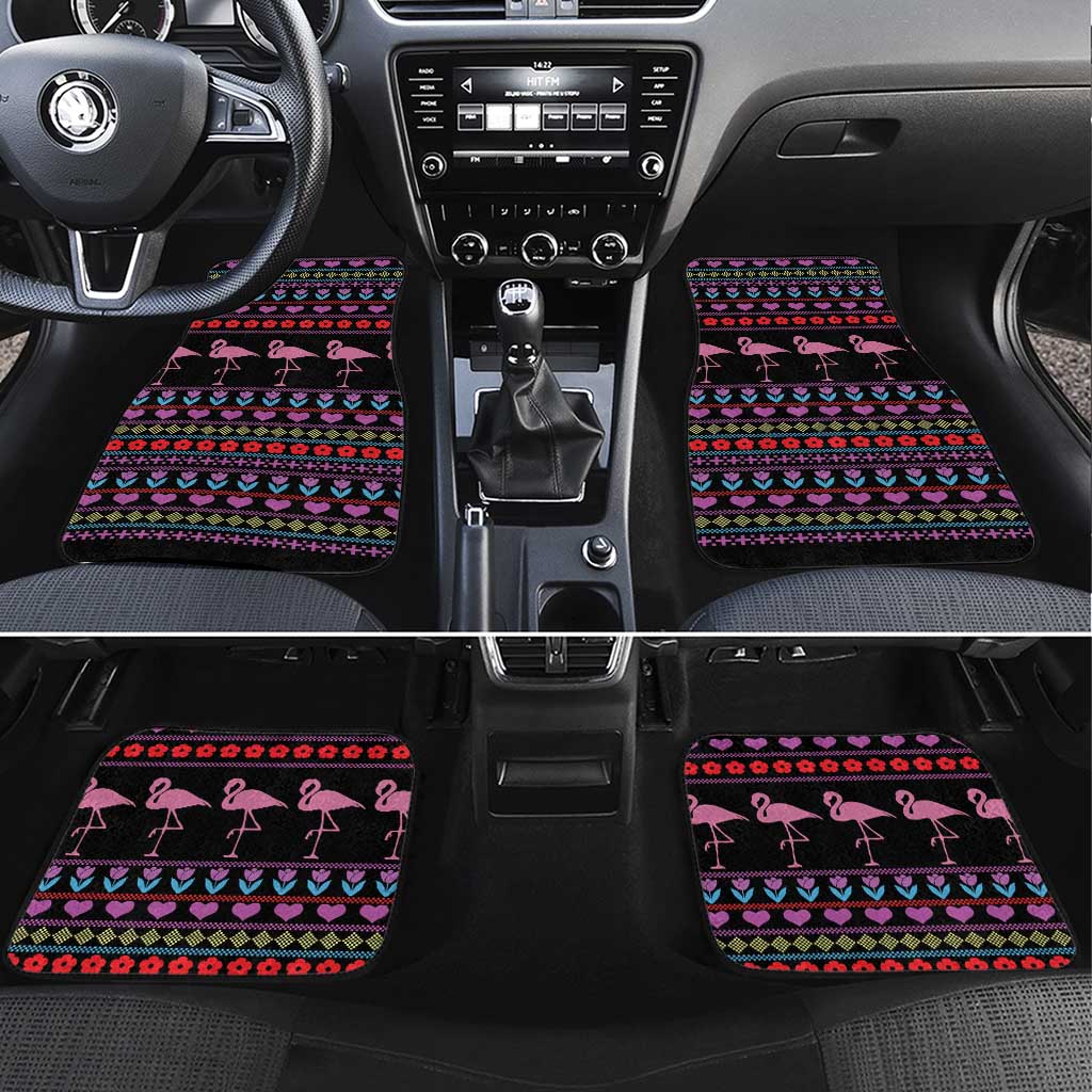 Flamingo Im Dreaming Of A Pink Christmas Car Mats - Wonder Print Shop