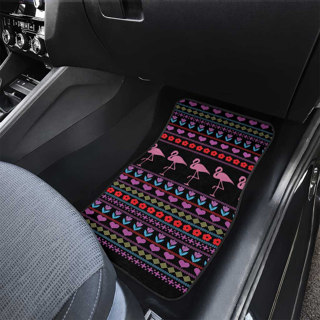 Flamingo Im Dreaming Of A Pink Christmas Car Mats - Wonder Print Shop