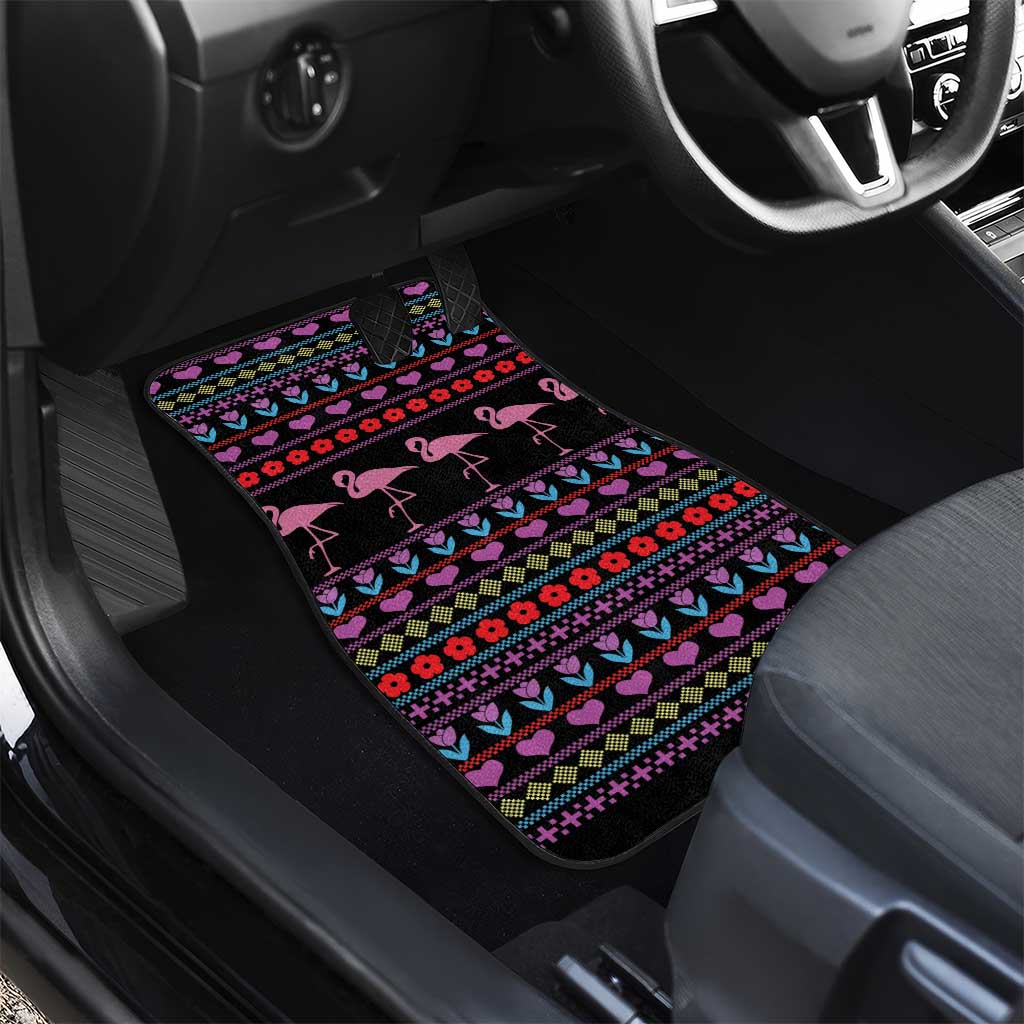 Flamingo Im Dreaming Of A Pink Christmas Car Mats - Wonder Print Shop