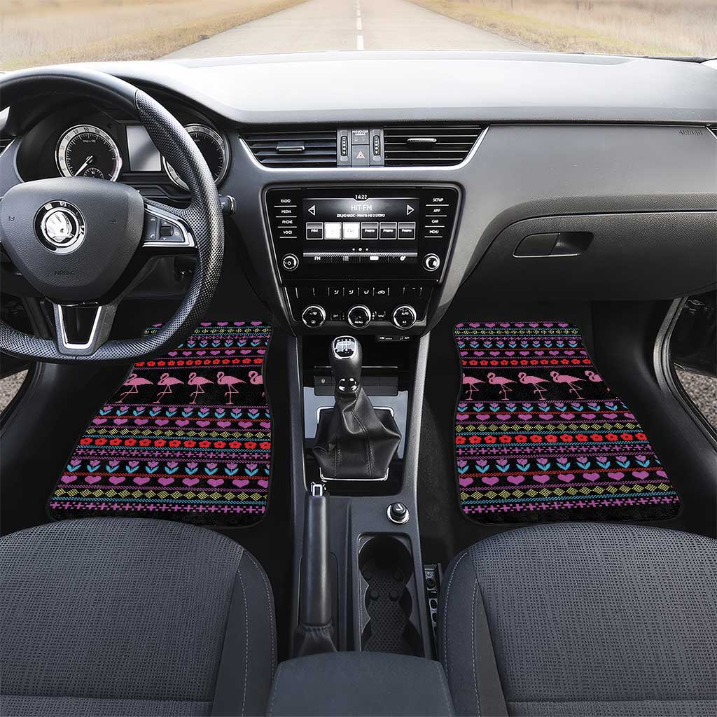 Flamingo Im Dreaming Of A Pink Christmas Car Mats - Wonder Print Shop