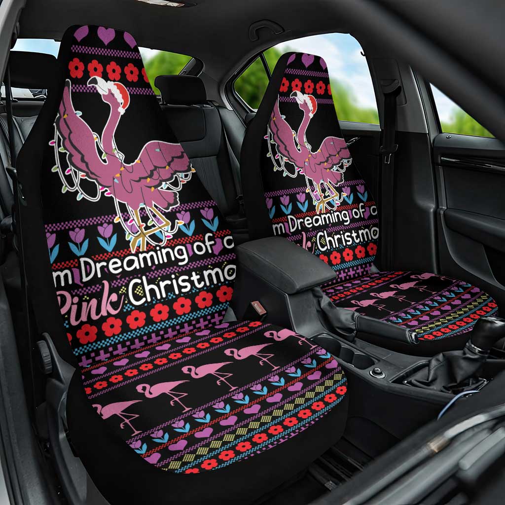 Flamingo Im Dreaming Of A Pink Christmas Car Seat Cover - Wonder Print Shop