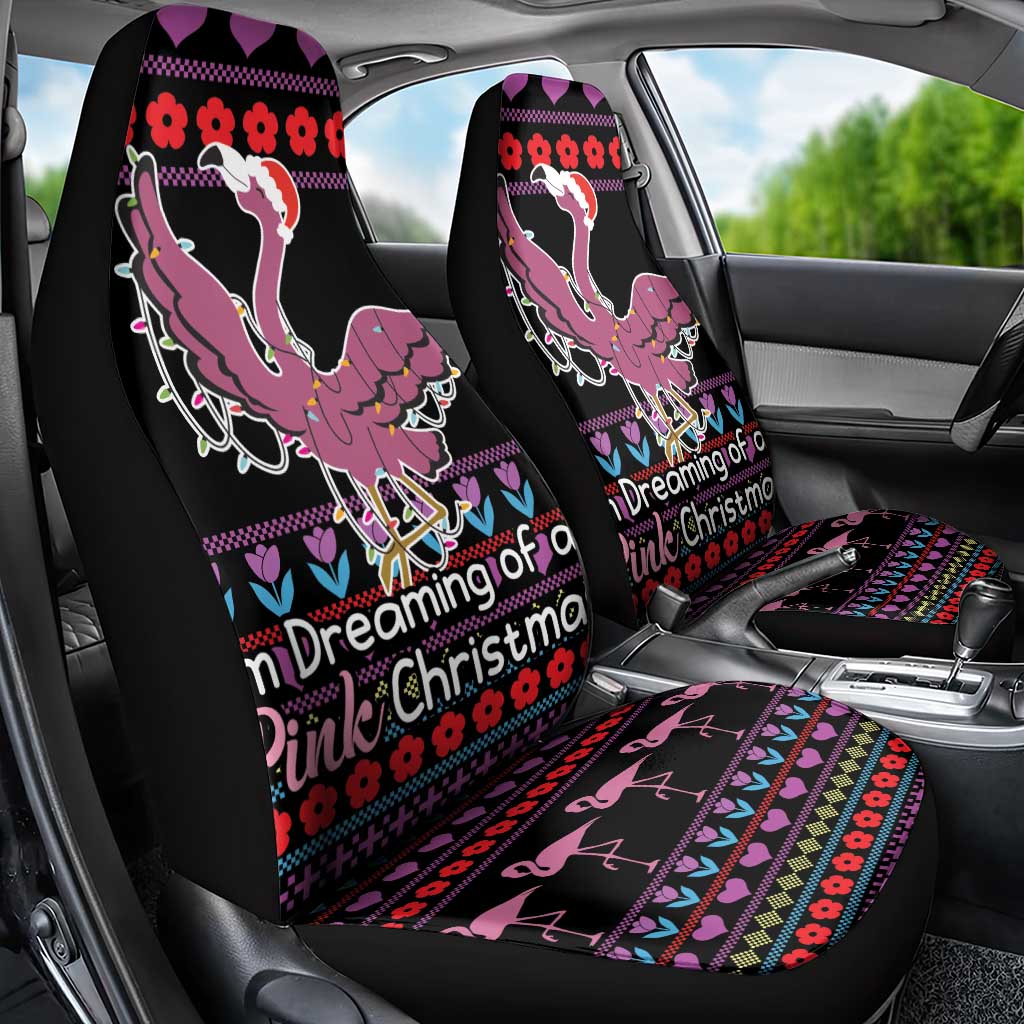 Flamingo Im Dreaming Of A Pink Christmas Car Seat Cover - Wonder Print Shop