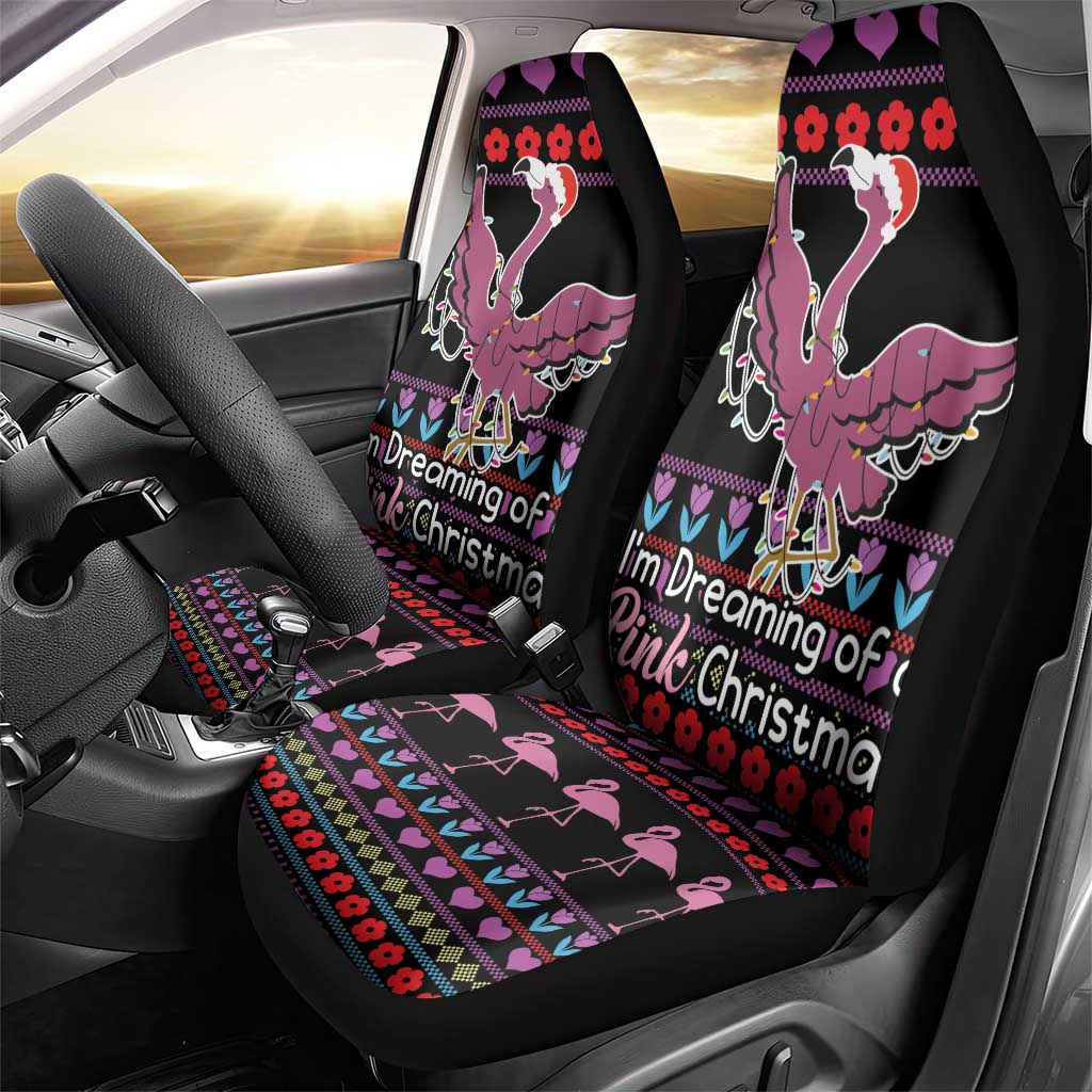 Flamingo Im Dreaming Of A Pink Christmas Car Seat Cover - Wonder Print Shop