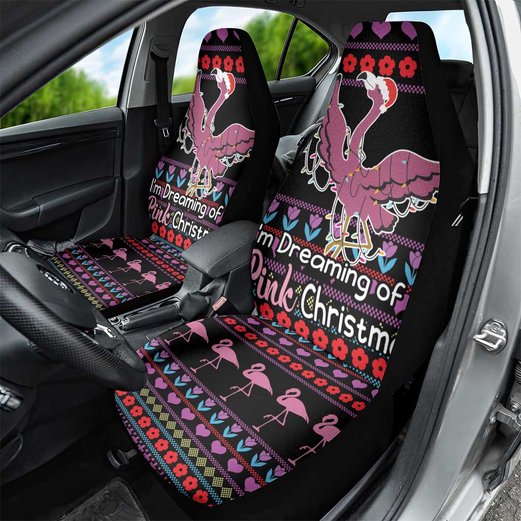Flamingo Im Dreaming Of A Pink Christmas Car Seat Cover - Wonder Print Shop