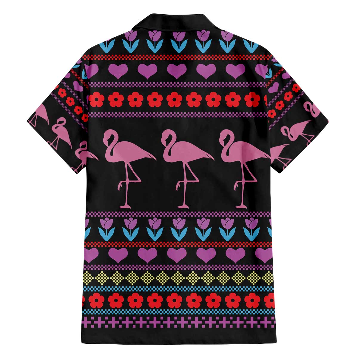 Flamingo Im Dreaming Of A Pink Christmas Family Matching Off The Shoulder Long Sleeve Dress and Hawaiian Shirt - Wonder Print Shop