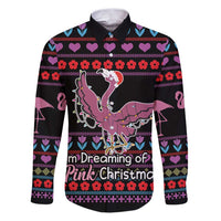Flamingo Im Dreaming Of A Pink Christmas Family Matching Puletasi and Hawaiian Shirt - Wonder Print Shop