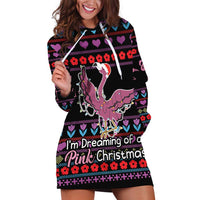 Flamingo Im Dreaming Of A Pink Christmas Hoodie Dress - Wonder Print Shop