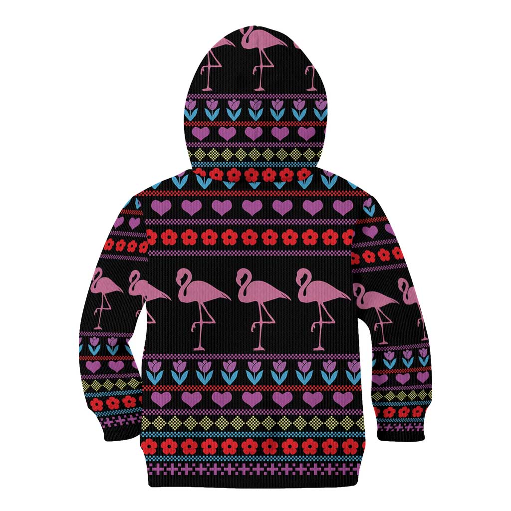 Flamingo Im Dreaming Of A Pink Christmas Kid Hoodie - Wonder Print Shop