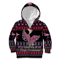 Flamingo Im Dreaming Of A Pink Christmas Kid Hoodie - Wonder Print Shop