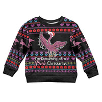 Flamingo Im Dreaming Of A Pink Christmas Kid Ugly Christmas Sweater - Wonder Print Shop
