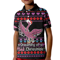 Flamingo Im Dreaming Of A Pink Christmas Kid Polo Shirt - Wonder Print Shop