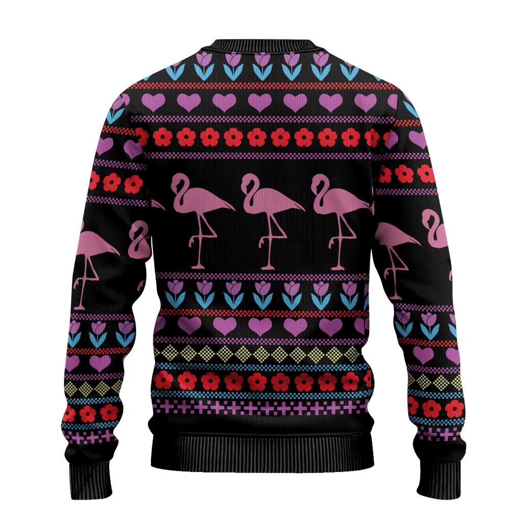 Flamingo Im Dreaming Of A Pink Christmas Ugly Christmas Sweater - Wonder Print Shop