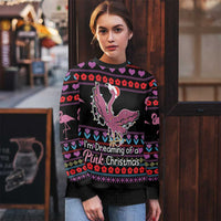 Flamingo Im Dreaming Of A Pink Christmas Ugly Christmas Sweater - Wonder Print Shop