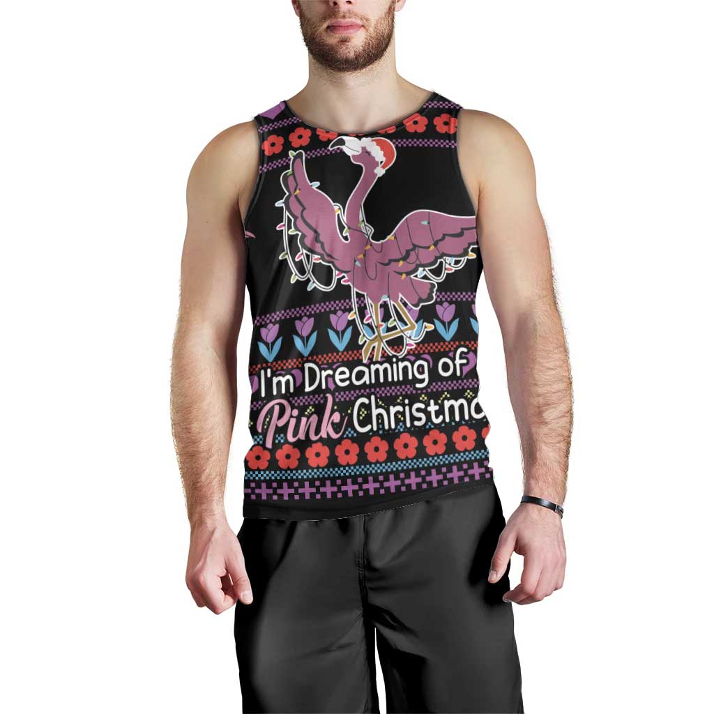 Flamingo Im Dreaming Of A Pink Christmas Men Tank Top - Wonder Print Shop