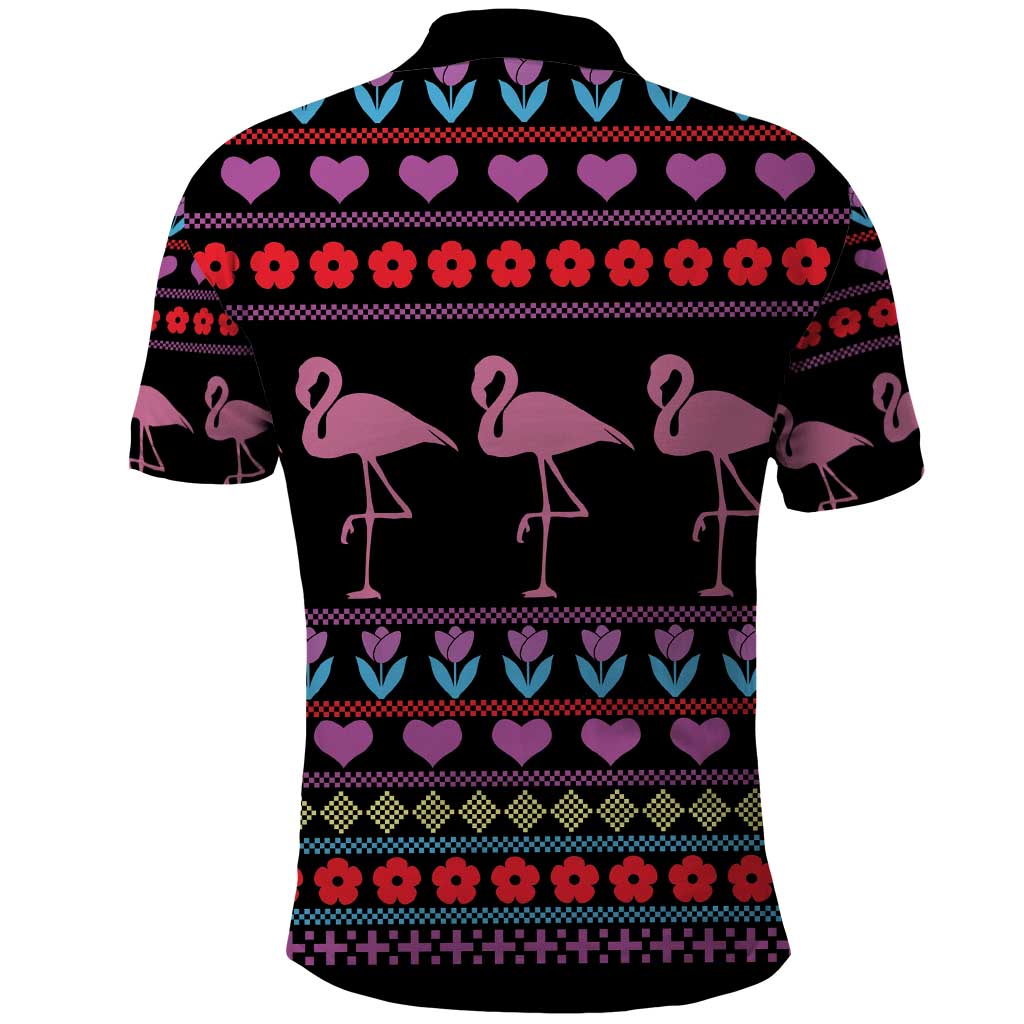 Flamingo Im Dreaming Of A Pink Christmas Polo Shirt - Wonder Print Shop