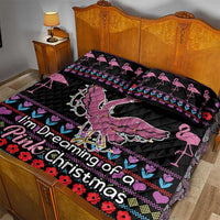 Flamingo Im Dreaming Of A Pink Christmas Quilt Bed Set - Wonder Print Shop