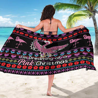 Flamingo Im Dreaming Of A Pink Christmas Sarong - Wonder Print Shop