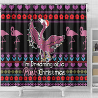 Flamingo Im Dreaming Of A Pink Christmas Shower Curtain