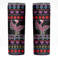 Flamingo Im Dreaming Of A Pink Christmas Skinny Tumbler - Wonder Print Shop