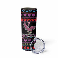 Flamingo Im Dreaming Of A Pink Christmas Skinny Tumbler - Wonder Print Shop