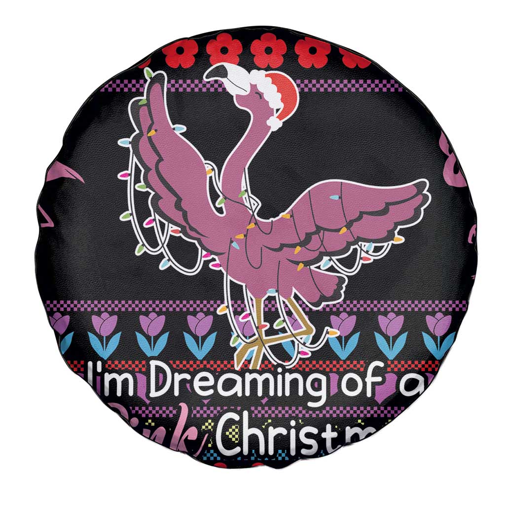 Flamingo Im Dreaming Of A Pink Christmas Spare Tire Cover - Wonder Print Shop