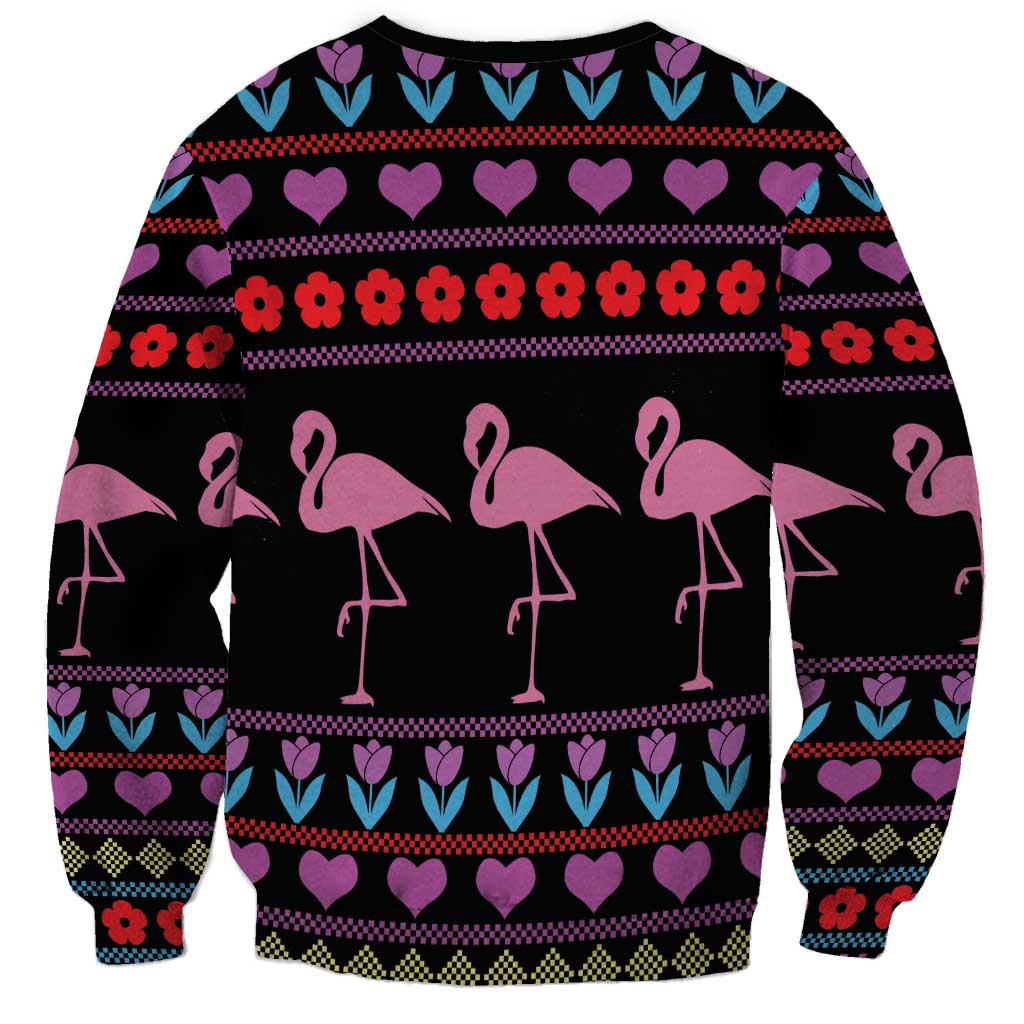 Flamingo Im Dreaming Of A Pink Christmas Sweatshirt - Wonder Print Shop