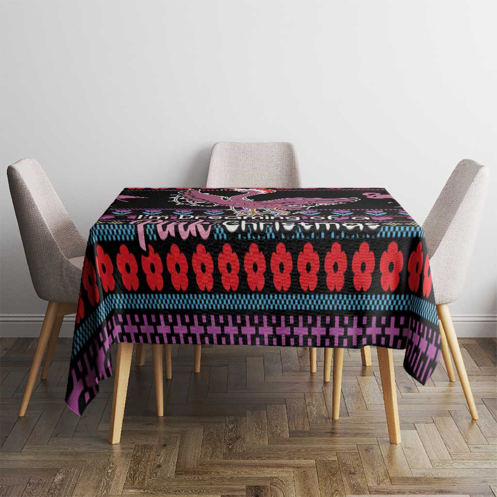 Flamingo Im Dreaming Of A Pink Christmas Tablecloth - Wonder Print Shop