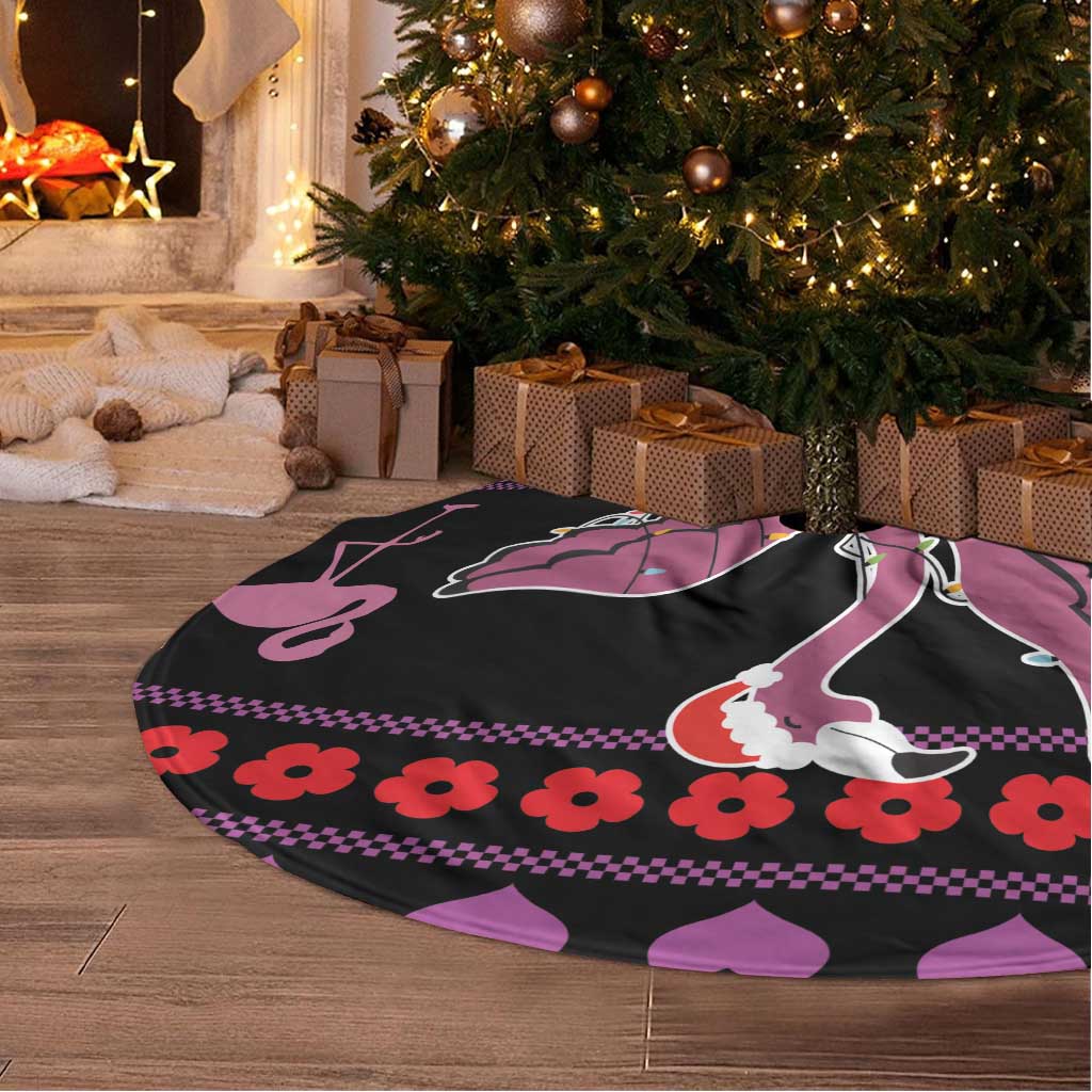Flamingo Im Dreaming Of A Pink Christmas Tree Skirt - Wonder Print Shop