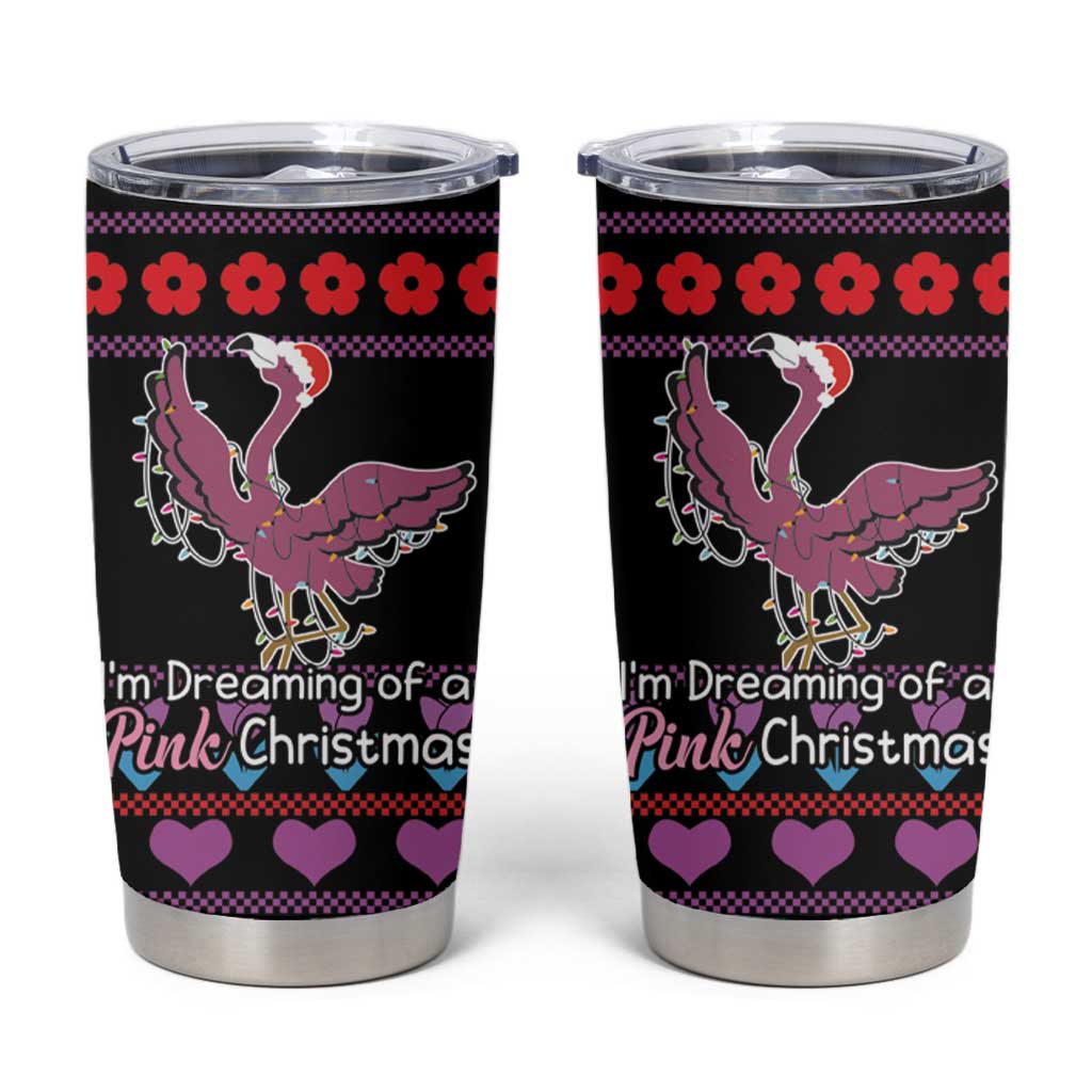 Flamingo Im Dreaming Of A Pink Christmas Tumbler Cup - Wonder Print Shop