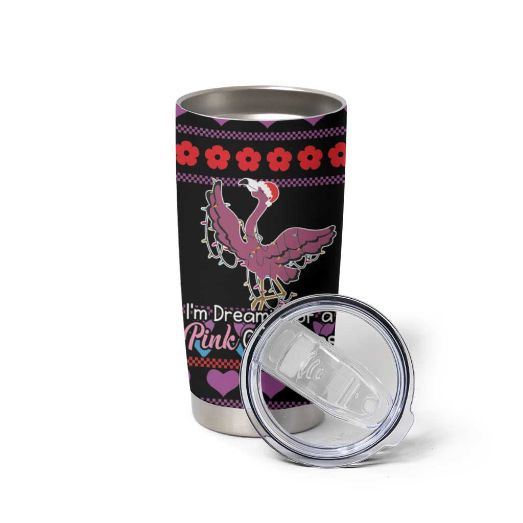 Flamingo Im Dreaming Of A Pink Christmas Tumbler Cup - Wonder Print Shop