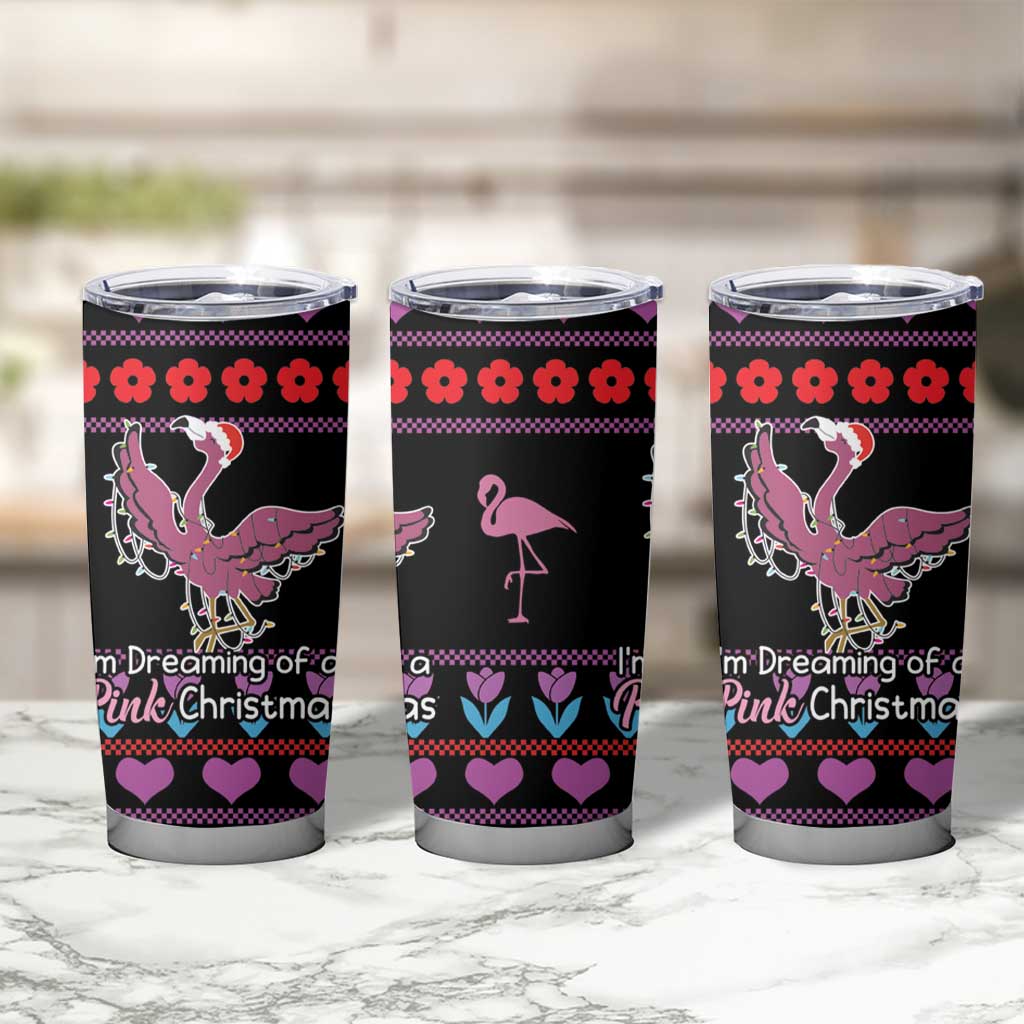 Flamingo Im Dreaming Of A Pink Christmas Tumbler Cup - Wonder Print Shop