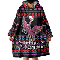 Flamingo Im Dreaming Of A Pink Christmas Wearable Blanket Hoodie - Wonder Print Shop