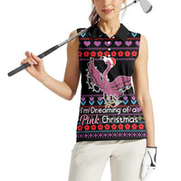 Flamingo Im Dreaming Of A Pink Christmas Women Sleeveless Polo Shirt - Wonder Print Shop