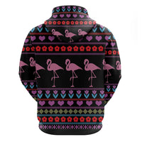 Flamingo Im Dreaming Of A Pink Christmas Zip Hoodie - Wonder Print Shop
